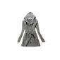 Zeagoo Ladies Women Cable Knitted Cardigan Grandfather With buttons Long Arm Hoodie (Textiles)