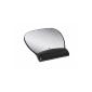 Gel wrist rest with mouse precision surface (22.1 x 23.4 x 2.0 cm), artificial leather, black / silver (Office supplies & stationery)