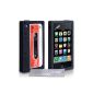 Yousave Accessories Silicone Tape Retro Cassette Style Protective Case with Screen Protector for iPhone 3G / 3 / 3GS, Black / Red (Accessories)