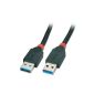 Lindy 31982 - USB 3.0 cable type A / A black, 2m (Personal Computers)