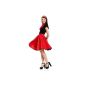 Kostümplanet® Rockn Roll skirt costume red 50s with matching scarf skirt annual Rock n Roll Costume (Toys)