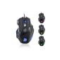 VicTsing® New USB 7 LED buttons with Professional Game Games Mouse Optical Mouse 1000 (red light) / 1600 (green light) / 2400 (light blue) / 3200 (white light) DPI Adjustable Laptop Notebook PC Desktop (Electronics )