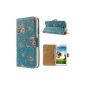 delightable24 Leather Case Cover Case Book Style for Samsung Galaxy S4 smartphone - Elegant Floret Edition (Electronics)