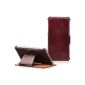 MANNA UltraSlim iPhone 6 (5.5 inches) Case | genuine leather, Upper Class, burgundy | Cover with auto sleep function |, openable Case (LEICKE Easystand) | Protective Cover for Apple iPhone 6 with 5.5 inch display (electronic)