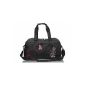 Fitness Sports Bag // HIBISCUS FLOWER // travel bag black pink (Luggage)