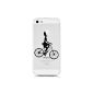 JAMMYLIZARD | Sketch Transparent Silicone Back Cover Case for iPhone 5 and 5s, cyclist (Accessories)
