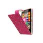 Samrick Bling Diamante Floral Flower Leather Flip Protective Case for Nokia Lumia 630 - Pink (Pink) (Accessories)