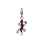 SterlinX Charm for bracelet, necklace 925 sterling silver - Gecko - red - with sparkling cubic zirconia - D1GSC571R (jewelry)
