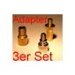 Set of 3 valve adapters bicycle valve adapter DV SV AV