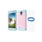 TUFF glittering rhinestone 3D Premium Silicone Case Cover Hard Case Protection Cover for Samsung Galaxy S4 i9190 i9192 i9195 Mini Blue, Light Pink + White (Electronics)