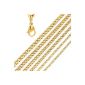 DonDon® Mens Necklace Curb Chain Stainless Steel gold length 52 cm - width 0.65 cm (jewelry)