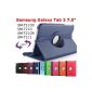 Cameleon King DARK BLUE Samsung Galaxy Tab 3 7.0 7 '' T2100 / T210 / T210R / T211 with 1 Pen Pouch Bag Multi Angle Offert- ROTARY 360 - Many colors available - Shell Case PU LEATHER, 360 ° rotation, Stand (Supplies Office)