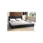 Upholstered bed Designer leather beds Leather beds bed frame in black 140x200 160x200 180x200 200x200 cm double bed with slatted base, upholstered beds - French model number.  MBZ-001LE-02-BF Included accessories: bed box-Liege
