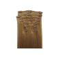 Clip In Extensions hair extension XXL hairpieces set straight hair in 60 cm in length # 18 natural blond (Misc.)