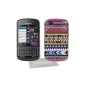 Stylebitz / Hard shell with geometric pattern for BlackBerry Q10, with screen protector and cleaning cloth (multicolored) (Electronics)