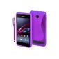 BAAS® Sony Xperia E1 - Purple S-Line Silicone Gel Case + 2X Screen Protector Film + Stylus (Electronics)
