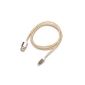 Lightning to USB Cable OMMI®, unbreakable braided cable, synchronization load for iPhone iPod iPad, 1.2m, gold, gold, gold colored (Electronics)
