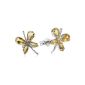 Mart jewelry ladies stud earrings 925 Sterling Silver Butterfly Rhodium citrine E289C (jewelry)