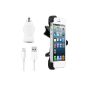 kwmobile® Vent Mount for Apple iPhone 5 / 5S with precise shell + charger - Do you want your phone to the navigation device.  (Wireless Phone Accessory)