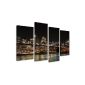 Picture on canvas 130 x 80 cm XXL Model No. 6008 New York Tables for wall, framed, ready to install, while the images on giant real wood frame.