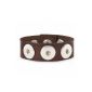 Andido chunk leather bracelet 17-19 cm dark brown for chunks 18mm pushbutton Click Button (jewelry)