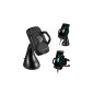 RAVPower® car charger support (IQ Wireless + wired), powered by lighter ciagare, suction / fixing windshield / ventilation grille for supported IQ smartphone, black (Electronics)