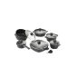 Karcher cast aluminum cookware set (12-piece, Teflon Classic non-stick coating, incl. 1 pair of thermal Grips) black (household goods)