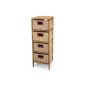 Relaxdays Bamboo storage cabinet with 4 shelves (Kitchen)