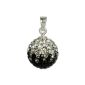 Silver Dream Glitter Pendant Swarovski crystals black ICE silver necklace pendant with glitter crystals for chain or necklace GSH001 (jewelry)