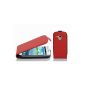 Cadorabo!  PREMIUM - Flip Style Design Case for Samsung Galaxy S3 MINI (GT-I8190) in INFERNO RED (Wireless Phone Accessory)
