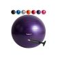 MOVIT® exercise ball, including pump, fitness ball, exercise ball, 65cm or 75cm in 7 colors, blue, pink, silver, black, orange, red, purple, maximum capacity up to 300kg, Antiburst material (Misc.)