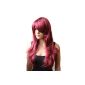 Carnival Carnival Wig Wig Cosplay pink red black blond white yellow orange white & co div.Farbe (claret) (Health and Beauty)