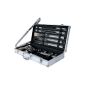 18-piece cutlery set stainless steel barbecue grill incl. BBQ aluminum case