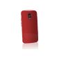 igadgitz Solid Brilliant Red TPU Gel Case Skin Cover for Moto G XT1068 2014 2nd Generation (G2) Case Cover + Protector Film (Wireless Phone Accessory)