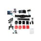 TARION 8 in 1 / set 21 pieces - Kit Attaching Accessories / Mounting headphone / wrist / cycling - bike helmet strap support + + + portable velcro strap Case for GoPro HD Hero 1/2/3 / 3+ (Electronics)