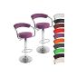 Set of 2 leather bar stools with arms - purple - seat height: 86 cm - VARIOUS COLORS