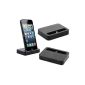 Charge Charging Dock Station with cable station for Iphone 5 - Black (Wireless Phone Accessory)