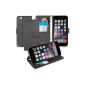 Orzly® - Multi-Function WALLET CASE for iPHONE STAND 6 PLUS (Largest Model / 5.5 inch) - CASE / CASE BLACK with Leather Effect + SUPPORT PORTFOLIO Integrated - Designed by ORZLY® exclusively for Apple iPhone 6 LARGE VERSION (5.5 