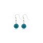 AVAILABLE IN 15 COLOURS - Earrings Shamballa Style Crystal Blue Lagoon 1cm (Jewelry)