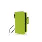 MOON CASE Leather Flip Skin Case Cover Protective Skin Hard Cover for Sony Xperia LT25i V Green (Wireless Phone Accessory)