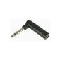 Right Angle Adapter.  6.3mm stereo plug to 6.3mm stereo jack (Electronics)