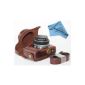 MegaGear "Ever Ready" Dark Brown Leather Camera Case for Panasonic DMC-GF6 with 14-42 Lens (Electronics)