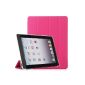 iHarbort® Apple iPad 4/3/2 Case Case - Ultra Slim Smart Cover Case Lightweight Leather Case Cover for Apple iPad 4 iPad 3 iPad 2 with sleep / wake function (Hot Pink) (Electronics)