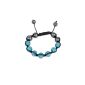 AVAILABLE IN 20 COLORS, friendship Shamballa Bracelet, set of crystal beads, disco balls.  By KurtzyTM - Light Blue (Jewelry)