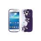 kwmobile® CASE TPU Silicone Samsung Galaxy S4 Mini i9190 / i9195 Pattern Purple White flowers.  Very stylish design soft TPU Case high quality (Wireless Phone Accessory)