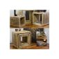 Design side table tea table - set 3 parts, real wood paulownia, natural brown (44/36 / 28x35cm)