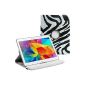 Cover Case for Samsung Galaxy Tab 10.1 4 (T530 / T531 / T535) - Zebra Leather Case with 360 ° pivoting action of rotation for portrait and landscape orientation with Free Screen Protector and Stylus Pen for Stuff4® (Personal Computers)