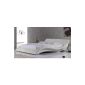 Upholstered bed, imitation leather bed R0W 180x200 cm white artificial leather