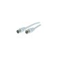Antenna cable white, double shielding, straight, 10m, Good Connections® (Electronics)