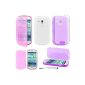 ebestStar ® - Accessory Kit for Samsung Galaxy S3 Mini i8190 / i8190N - Lot x3 Case Cover Wallet Case Silicone Gel Transparent color, Pink, and Purple + 3 films screen protector + 1 Mini Stylus Touch Pen (Electronics)